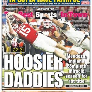 IU Indiana Hoosier Daddies Mendoza Football Champs 2025 2026 NY Post Newspaper
